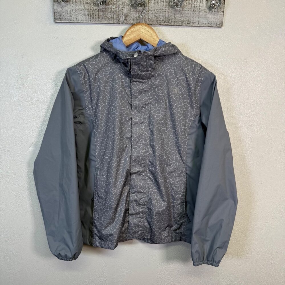 The North Face Girls Jacket Dryvent 14/16 Rain Windbreaker Hooded Gray Outdoors